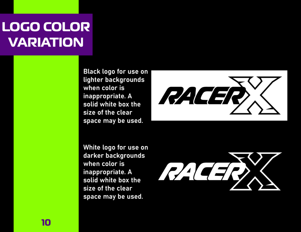 RacerX Brand Guide Logo Variation