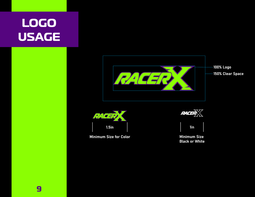 RacerX Brand Guide Logo Usage